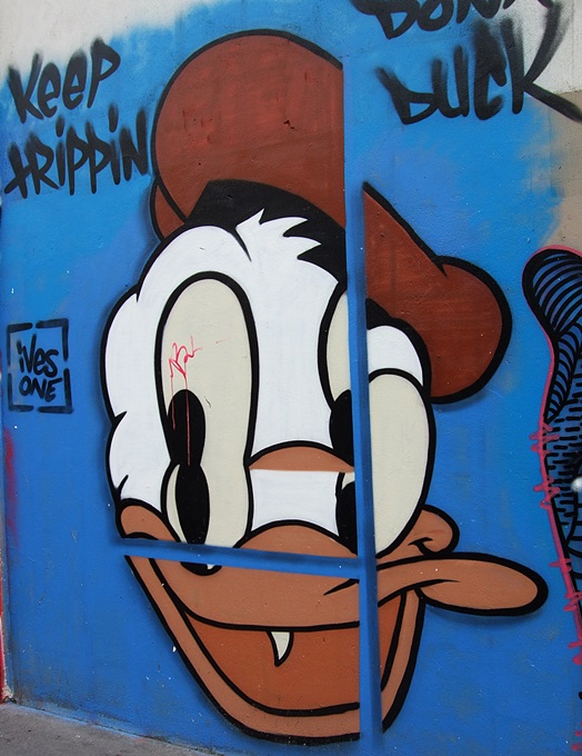 Ives One Donald Duck Street Art Belleville Paris