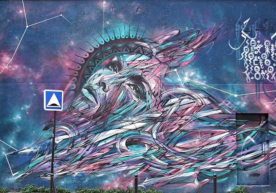 Hopare Galaxy Street Art Belleville Paris