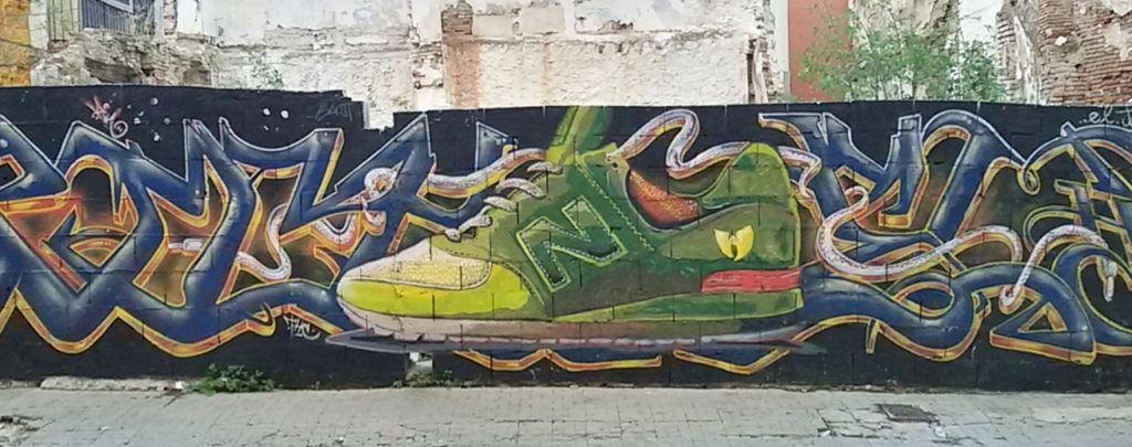 Sport shoes Street Art, MAUS Project SOHO, Street Art Malaga Lagunillas