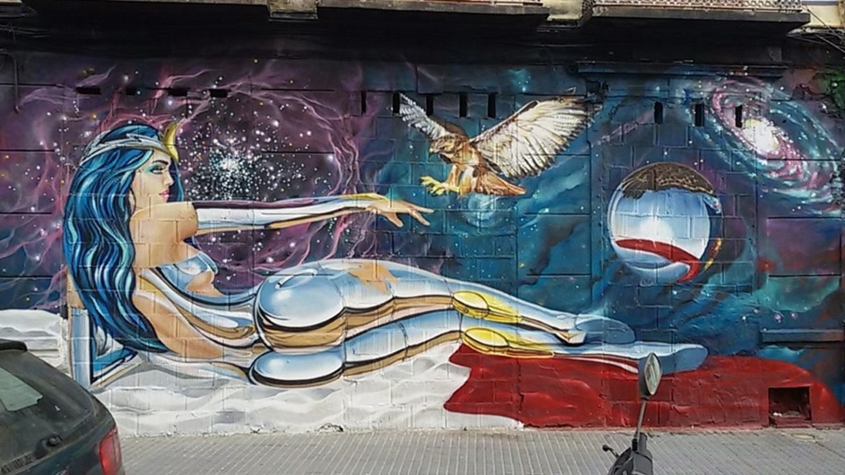 Beautiful Woman Street Art, MAUS Project SOHO, Street Art Malaga Lagunillas