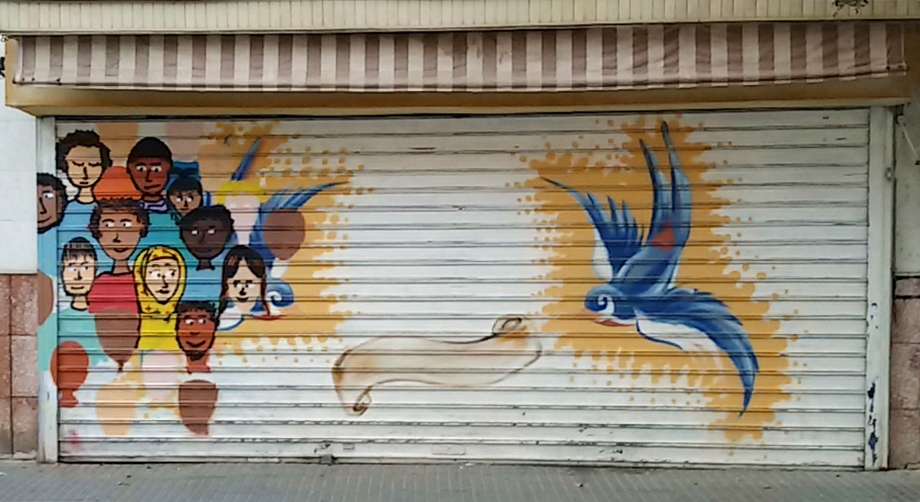Hummingbird Street Art, MAUS Project SOHO, Street Art Malaga Lagunillas